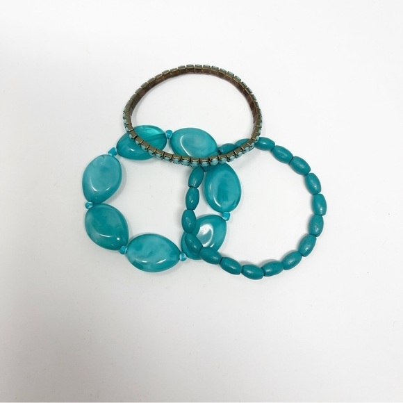 Vintage Turquoise Blue Beaded Bracelets Bundle - Picture 4 of 6